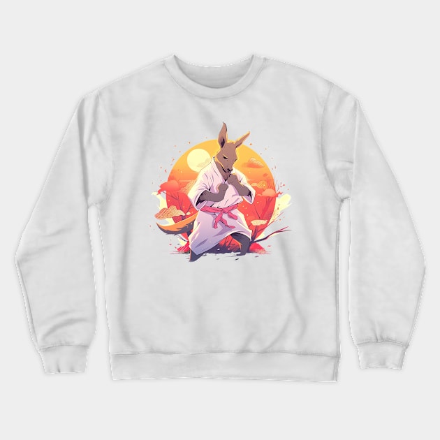 karate kangaroo Crewneck Sweatshirt by piratesnow